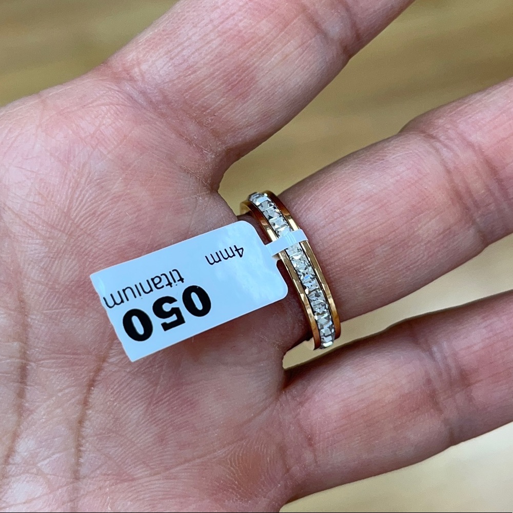 4mm Yellow Gold Plated Titanium Wedding Band - Picture 7 of 11